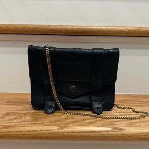 Proenza Schouler, PS1 Wallet on Chain, navy with gold chain